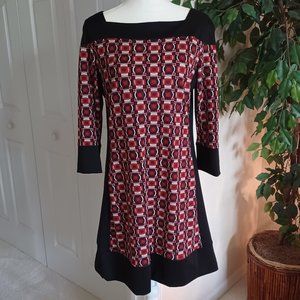EUC French Designer Luc FoNTaiNe Slimming Mod Style Dress Size Large